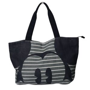 Disney Vintage Striped Black and Gray Tote Bag
